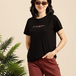 Mast & Harbour Typography Printed Pure Cotton Bio Finish T-shirt-picture-6