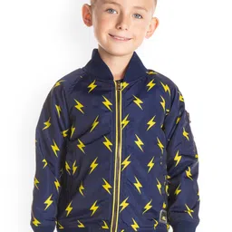 Cherry Crumble Unisex Kids Blue Printed Tailored Jacket-picture-22