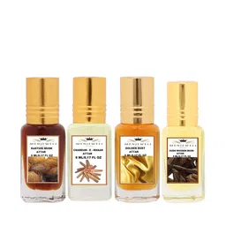 Menjewell Pack of 4Pc Kasturi Chandan Golden Dust Oudh Attar Perfume Each 5ml-picture-31