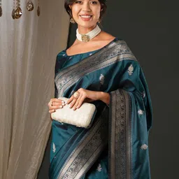 Anouk Ethnic Motifs Zari Banarasi Saree image 1