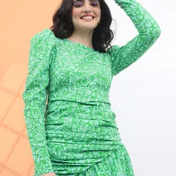 Tokyo Talkies Floral Print Drop-Waist Mini Dress-picture-10