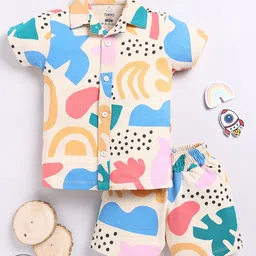 YK X Tinyo Boys Printed Pure Cotton Shirt with Shorts-picture-9