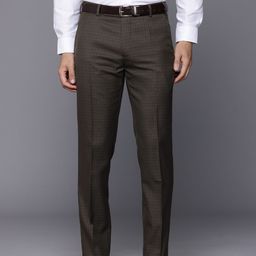 Raymond Men Slim Fit Checked Formal Trousers-picture-20