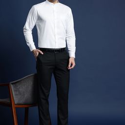 Hancock Men White Slim Fit Solid Semiformal Shirt-picture-32