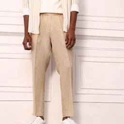 Mr Bowerbird Pure Linen Pleated Liberal fit Trousers With a Notepad-picture-47
