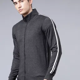 HIGHLANDER Men Charcoal Black Solid Sweatshirt-picture-39