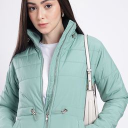 glitchez Cool Touch Mock Collar Checked Padded Jacket-picture-3