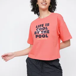 DressBerry Vintage Poolside Printed Boxy T-shirt-picture-23