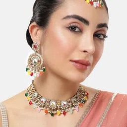 MEIRA JEWELLERY Gold Plated Pearl Jewellery Set image 1
