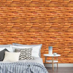 Jaamso Royals Brown & Orange Wooden Stone Wallpaper-picture-21