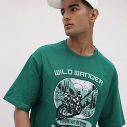 The Roadster Life Co. Men Printed Pure Cotton Relaxed Fit T-shirt-picture-3