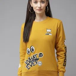 The Dry State Women Mustard Printed Sweatshirt-picture-16