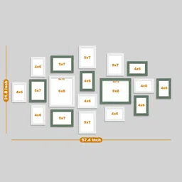 Art Street Set of 18 White & Green Photo Frames-picture-17