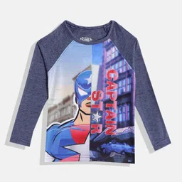 Eteenz Boys Premium Cotton Captain Star Printed T-shirt-picture-35
