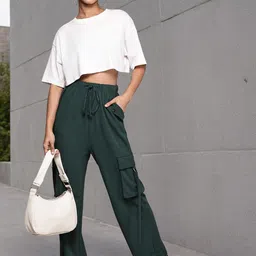 The Roadster Lifestyle Co. Women High-Rise Cargos image 1