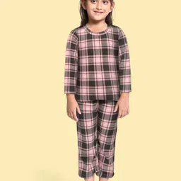 CrayonFlakes Girls Pink Checked Top with Trousers-image-13