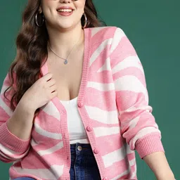 DressBerry Curve Plus Sized Printed Cardigan Sweaters-picture-49