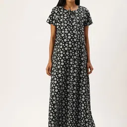 Nejo Printed Maternity Pure Cotton Maxi Nightdress-picture-16