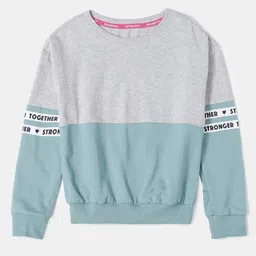 Jockey Girls Uper Combed Cotton Printed Sweatshirt With Drop Shoulder Styling - AG66-image-23