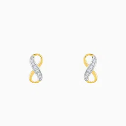 GIVA Gold Infinity Grace Diamond Stud Earrings image 1