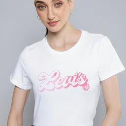 Levis Brand Logo Printed Pure Cotton T-shirt-image-35
