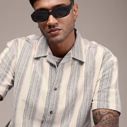 Roadster Men Striped Oversized Casual Shirt-image-94