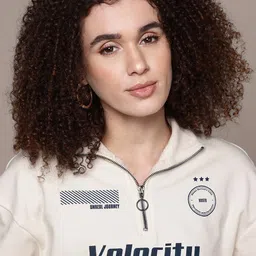 The Roadster Lifestyle Co. Typography Print Crop Sweatshirt image 1