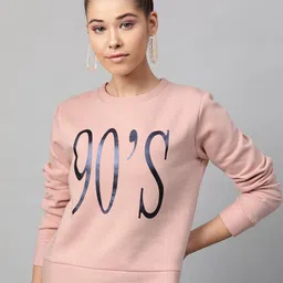 STREET 9 Women Pink & Black Printed Sweatshirt-image-96