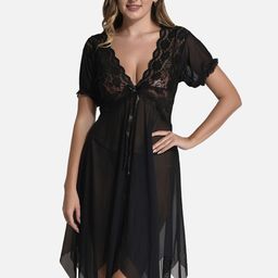 FIMS Self-Patterned Lace Baby Doll With Lingerie-picture-14