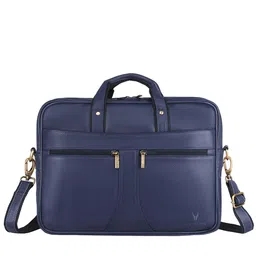 WildHorn Men Blue Textured Leather Laptop Bag-picture-38