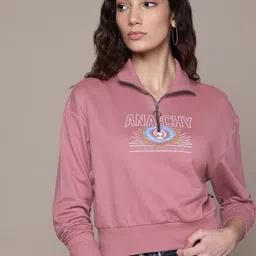 The Roadster Lifestyle Co. Mock Collar Printed Sweatshirt-picture-31