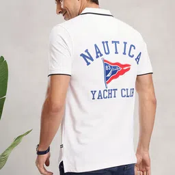 Nautica Brand Logo Printed Polo Collar Pure Cotton T-shirt-picture-17
