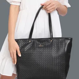 Lavie Nova Women Black Textured Shoulder Bag-image-30