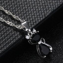 MYKI Silver-Plated CZ-Studded Pendant With Chain-picture-7