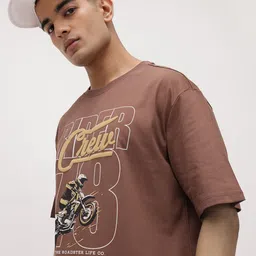 The Roadster Life Co. Biker Print Relaxed Fit Pure Cotton T-shirt-picture-42