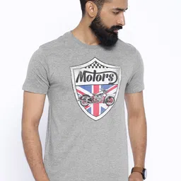 Fox Grey Melange Printed Pure Cotton T-shirt-picture-27