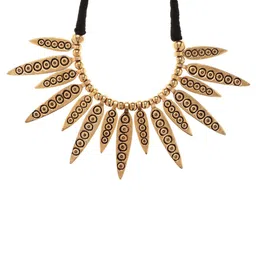 Bamboo Tree Jewels Antique Black & Gold-Toned Handcrafted Necklace-picture-26