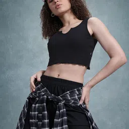 The Roadster Life Co. Ribbed Crop Fitted Top-image-89