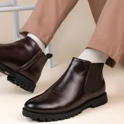 Styli Men Mid Top Faux Leather Chelsea Boots-image-48