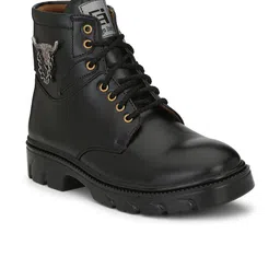 Eego Italy Men Black Solid Synthetic High-Top Flat Boots-picture-32