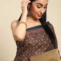 SHANVIKA Ethnic Motifs Printed Pure Cotton Ikat Saree-picture-24