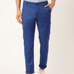 SOJANYA Men Blue Smart Regular Fit Solid Chinos-picture-39