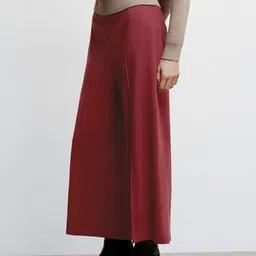 MANGO Women Sustainable Solid High-Rise Parallel Trousers-picture-31