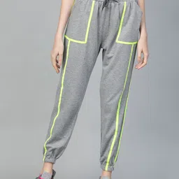 Hubberholme Women Grey Melange Slim Fit Solid Joggers-picture-16