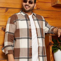 Instafab Plus Men Comfort Opaque Checked Casual Shirt-picture-42