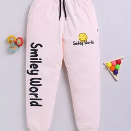 Happy Faces Girls Smiley Printed Pure Cotton Joggers-picture-35