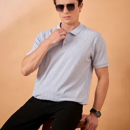 Club York Men Self Design Polo Collar Cotton T-shirt-picture-31