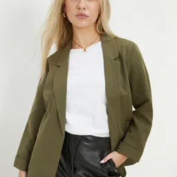 DOROTHY PERKINS Petite Notched Lapel Collar Open-Front Blazer-picture-24