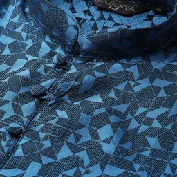 SOJANYA Men Blue Woven Design Straight Kurta image 3