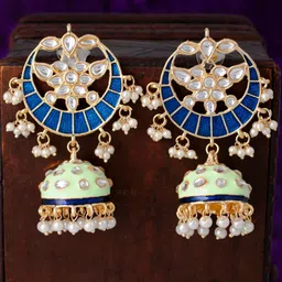 Sukkhi Gold-Plated Crescent Shaped Chandbalis-picture-16